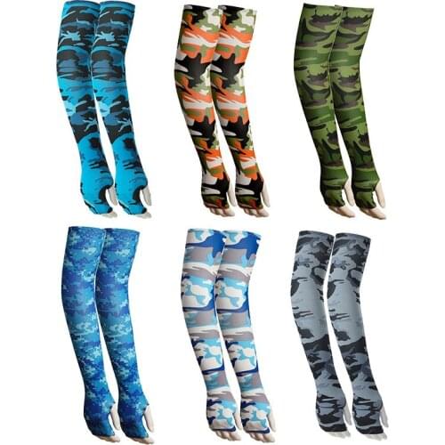 Cycling Arm Protection Tactical Army Camouflage Milk Silk Ice Sleeves For Fishing Cooling Sun UV Protective Outdoor Sport Cuff