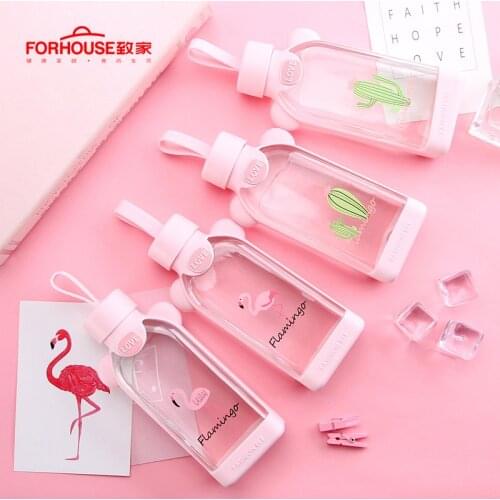 350ML Glass Water Bottle Kettle Sport Outdoor Travel Hiking Creative Cute Drinking Bottle