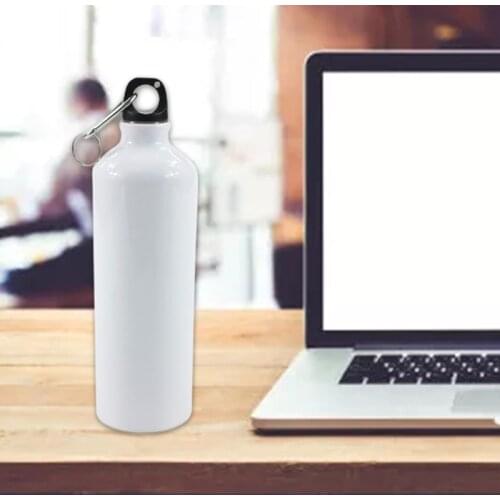 400/500/600/750ml White Blank Sublimation Water Bottle with Carabiner Aluminum Outdoor Sport Kettle for Heat Press Print F19B