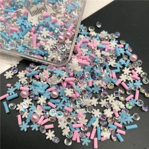 50g Christmas Polymer Clay Sprinkle With Diamond For Kids Diy ,Soft Clay For Craft Clay/Nail Art/Scrapbook Decoration, Filler