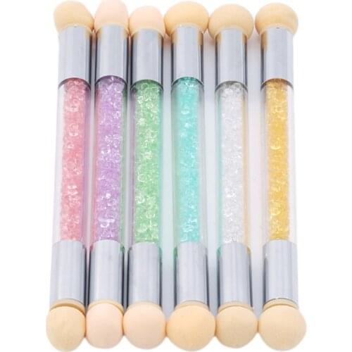 6Colors Nail Brush Set Gradient Sponges Nail Art Brushes Pen Acrylic Gel Glitter Powder Picking Dotting Tools Manicure