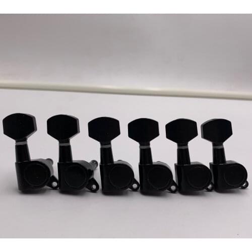 6R Locking String Guitar Tuning Pegs Key Tuner Machine Head for Electric Acoustic Guitar Black