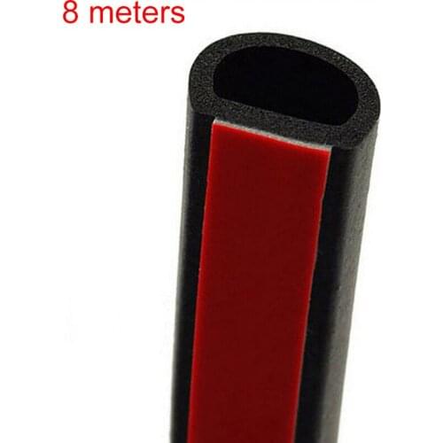 8M Car Door Seal Strips Z L B P Big-D small-D Shape Weatherstrip Rubber Seals Sound Insulation Automobiles Interior Accessories