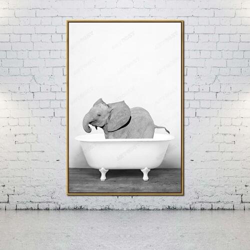 Artcozy Oil Canvas Painting Kate and Laurel elephant For Home Decoration Wall Art