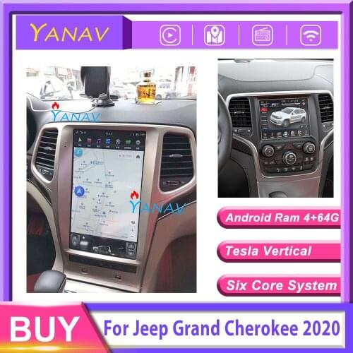 2 Din Car Audio Radio Stereo Receiver For JEEP Grand Cherokee Trackhawk 2020 Car GPS Navigation Vertical Screen Video Dvd Player