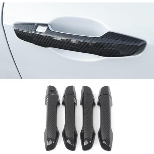 Car Accessories ABS Carbon Gate Door Handle Trim Frame Sticker Cover Exterior Decoration Moulding for Honda CR-V 5th 2017-2020