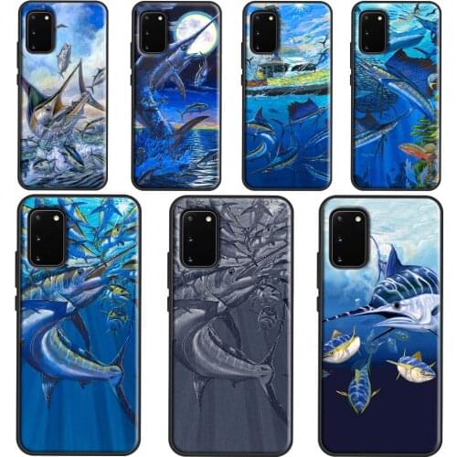 Blue Marlin Painting Phone Case For Samsung Galaxy S21 Ultra S20 FE S10E S8 S9 S10 Plus Cover For Note 10 9 20