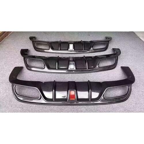 For C Class Carbon Fiber Rear Bumper Lip Light Diffuser with light for Benz W205 C200 C300 C63 AMG 2015-2019