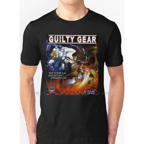 Guilty Gear Ps1 T Shirt 100% Pure Cotton Playstation Ps1 Fighting Sol Ky Guilty Gear Creative Trending Vintage Cool Gift Euro
