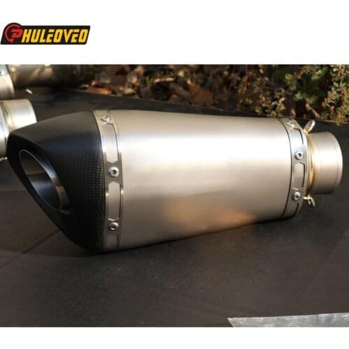 Customized ID:51mm/54mm/57mm/61mm/63mm/65mm L:300mm Titanium Alloy Motorcycle Muffler Exhaust Pipe Motorbike Exhaust Carbon Tip