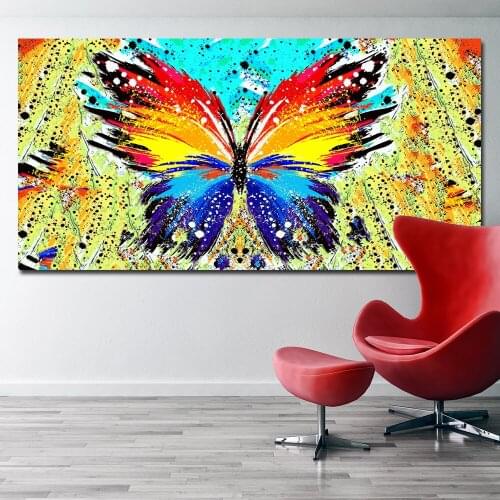 Abstract Splatter Paintings Colorful Butterfly Paintings Wall Art Prints Printing Posters Picture For Living Room Home Decor