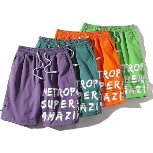 Summer Colorful Cargo Shorts Men Casual Letter Printing Short Mens Youth Mult Pocket Bermuda Sweatpants Plus Size shorts