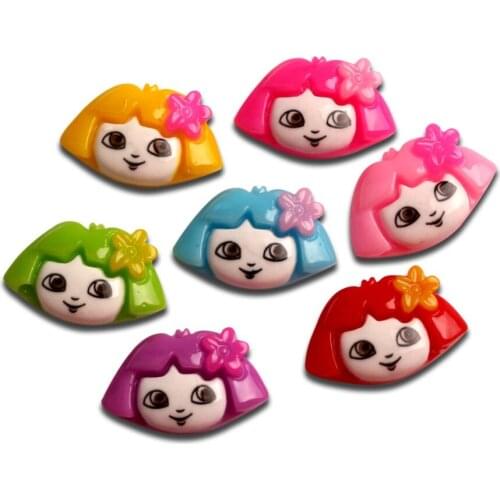 LF 50Pcs 24x15mm Mixed Girl Resin Cabochon Flatback Decoration Crafts Embellishments For Scrapbooking Diy Accessories