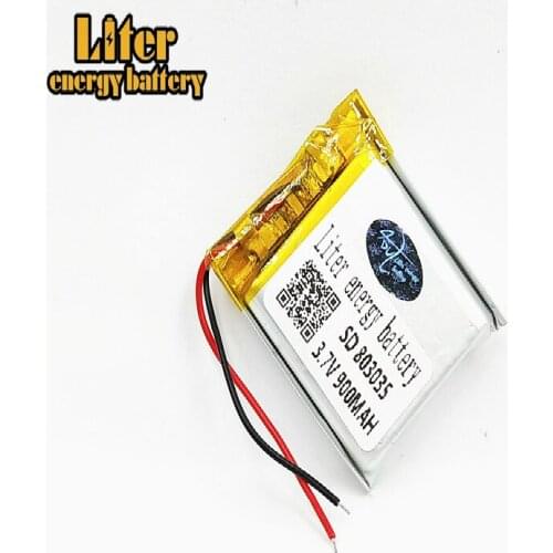 3.7V lithium polymer battery 803035 900MAH Rechargeable Li-ion Cell With PCB For Toy GPS MP3 MP4 MP5 Mini Fan Bluetooth Speaker