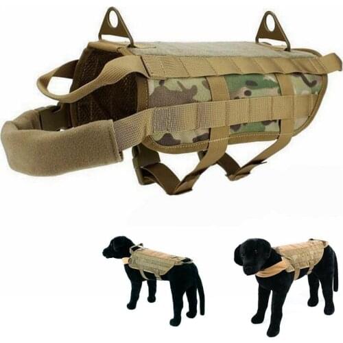 Nylon Tactical Police Army Military Molle System Dog Training Dog Harness Hunting Vest Clothes Load Bearing Harness Adjustable