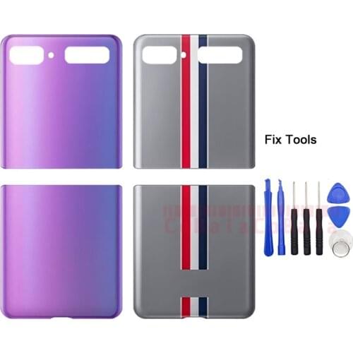 1Pcs Original Back Glass For Samsung Galaxy Z Flip 4G 5G Version F700 F7000 F707 F7070 Rear Battery Cover Housing Replacement