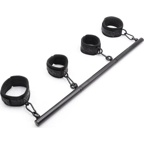 New Adjustable Spreader Bar Bondage Set Stainless Steel Slave Handcuffs Ankle Cuffs Fetish Restraints Bdsm Sex Toys For Couples
