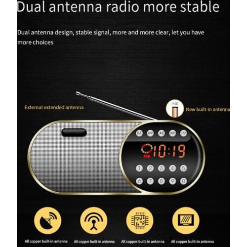 Fm Radio Rechargeable Walkman with Plug-in Card Home Led Digital Display Radio 270B