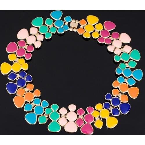 Popular Korean Style Items Personality Fashion Multi-Color Exquisite High-End Wweater Chain Alloy Long Female Necklace Jewelry