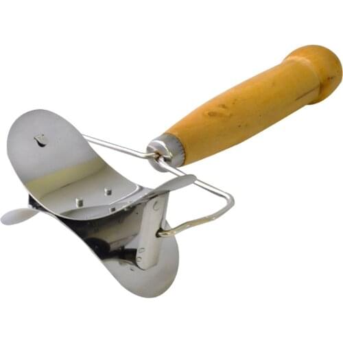 Durable Portable Kitchen Pastry Wrap Stainless Steel Mold Cutting Paste Wooden Handle Dough Ball JA55