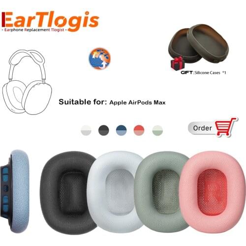 EarTlogis Replacement Ear Pads for Apple AirPods Max Headset EarPads Parts Earmuff Cover Cushion Cups Pillow