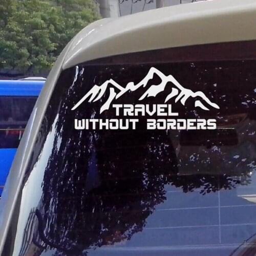 Reflective Car Sticker Travel Without Borders Decorate Decals Vinyl Cover Scratches Waterproof Motorcycle Drop Shipping 20cmx8cm