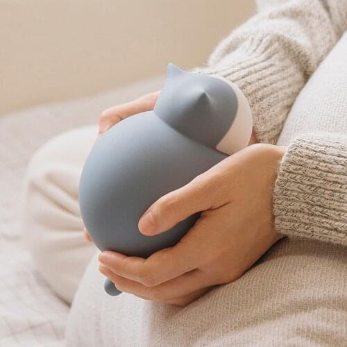 Creative Cat Hot Water Bag Students Silicone Water Filled Thermos Bag Mini Portable Hand Warming Bottle