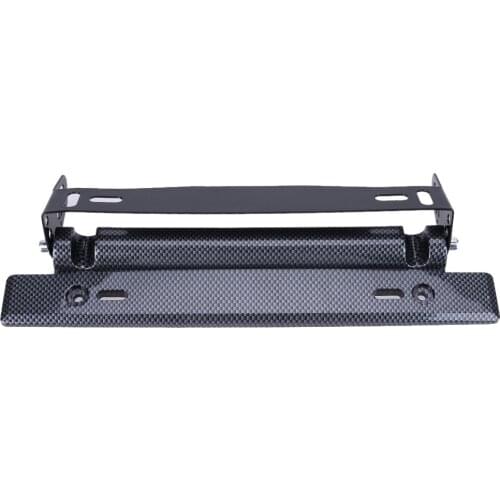Universal Adjustable Car License Plate Frame Holder Carbon Fiber Racing Number Plate Auto Mount Bracket Car-styling