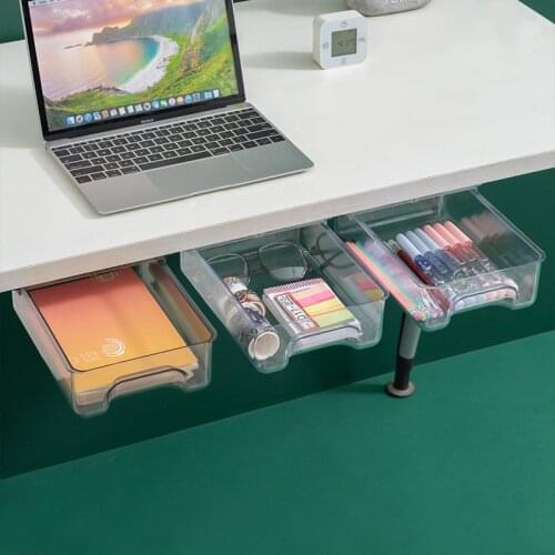 Drawer box under desk, organizing box, dorm desk small invisible drawer box,Office Stationery Organizer