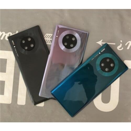 Mate30 Pro Rear Housing For Huawei Mate 30 Pro Glass Back Cover Repair Replace Phone Battery Door Case + Camera Lens Logo Glue