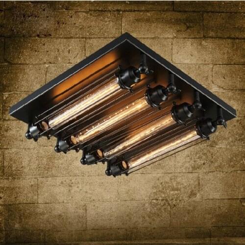 Loft iron ceiling light 4 edison bulb industrial Steampunk metal punk lamp Vintage retro deco Lighting Fixture