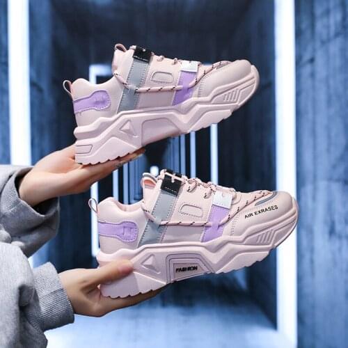 NEW color matching thick-soled student lace running shoes ladies casual sports shoes shoes for women sneakers