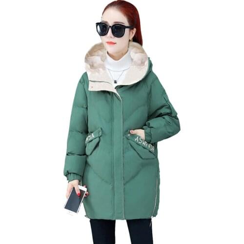 Winter Parker coat womens 2020 new fashion slim Medium length cotton clothing jacket female plus size hooded down cotton coats