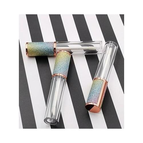 10-50pcs Cosmetic Containers Packaging Rainbow Color Cap Empty Clear Tube 6ml Lip Gloss Tube With Wand Empty Lipstick Tube Tools