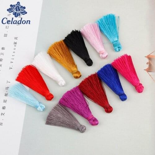 12 Colors 10pcs 35MM long Brush Rayon Sewing Accessories Tassel for sewing in Tassels Fringe DIY tassel for bags keychain