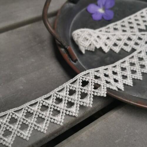 2Meters Flowers Water Soluble Off White Hollow out Lace Trims Delicate DIY Craft Laces Fabric for Sofa Doll Decorations