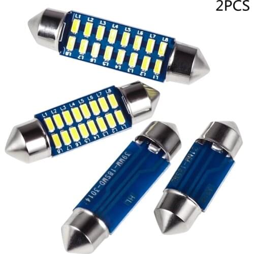 2PCS c5w led CANBUS 28/31/36/39/41mm Festoon C10W bulb 3014 SMD 12V LED reading lamp car Interior Light White Error Free