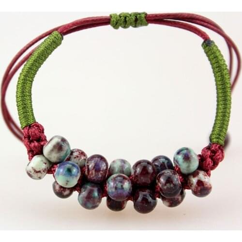 2P/Lot Original Ceramics Small beads Girls Bracelet Good Lucky Bracelet cute Lover Bracelet Lovers Lucky Jewelry Women Gift