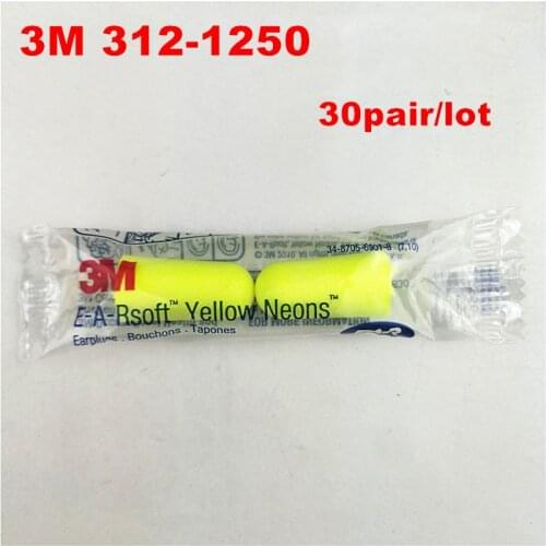 30pair/box 3M 312-1250 Advanced reduced noise bullet type earplugs