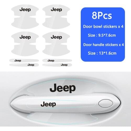 4Pcs Invisible Car Door Bowl Handle Protector Stickers For Jeep Renegade Compass Patriot Grand Cherokee Wrangler Liberty Rubicon