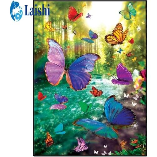 5D DIY Natural scenery, butterfly full drill Diamond Painting mosaic Cross Stitch Diamond Embroidery New Handicrafts Home Decor