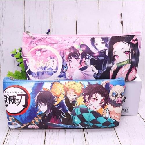 Anime Demon Slayer Personalised Pencil Bag Canvas Students Stationery Pouch Wallet Storage Cartoon Character Bag
