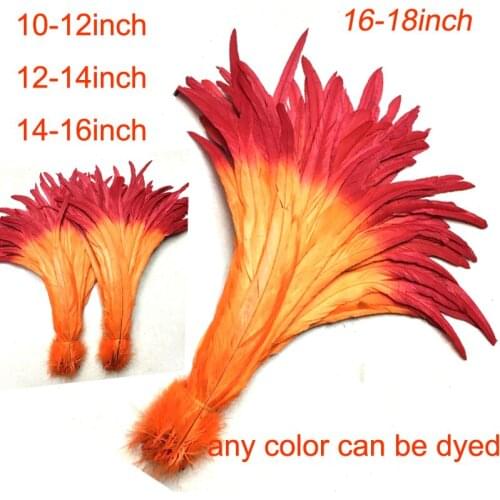 Free Shipping 200pcs/lot Two Tone MIX color Rooster feather Dyeing Loose Cock Tail Feathers