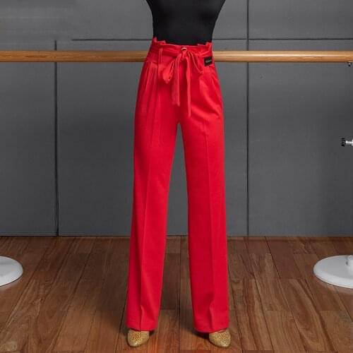 Ballroom Modern Dance Trousers Female Adult Straight Standard Latin Dancing Practice Clothes Waltz Performance Wear DNV13585