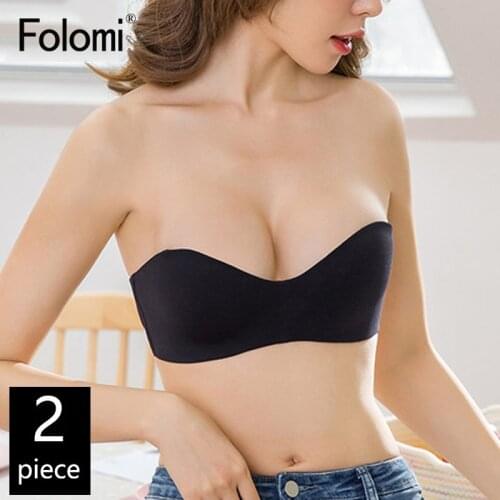 2 PCS Top Underwear Sexy Wireless Bralette Women Strapless Invisible Bra Push Up 1/2 Cup Seamless Fashion Girls Bra