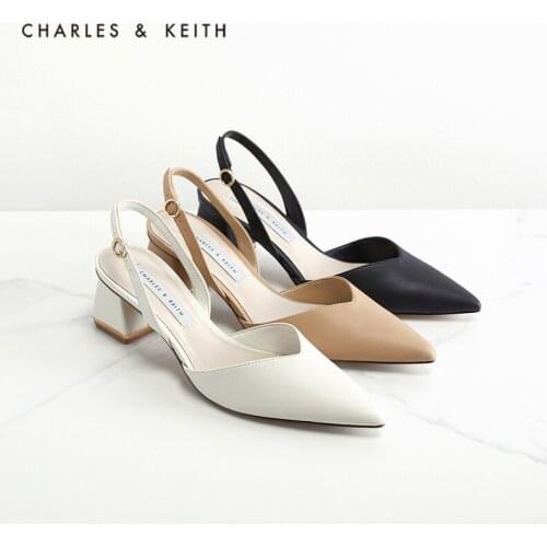 CHARLES＆KEITHNew Arrival for Spring2021 CK1-60920241Womens heel shoes with pointed back strap