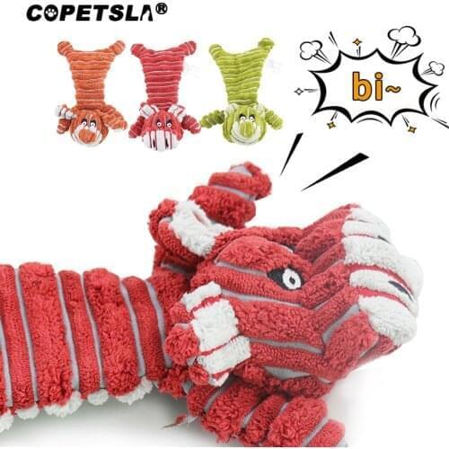 Copetsla New Squeak Chew Dog Toys Sound Dolls Dog Cat Fleece Pet Funny Plush Toys Fit for All Pets Durability