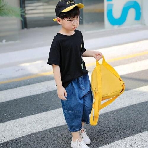 Summer Boys' New Denim Pants, Thin Shorts, Childrens Foreign Style Bloomers, Outer Wear Cropped Trousers, Small Children Ioose