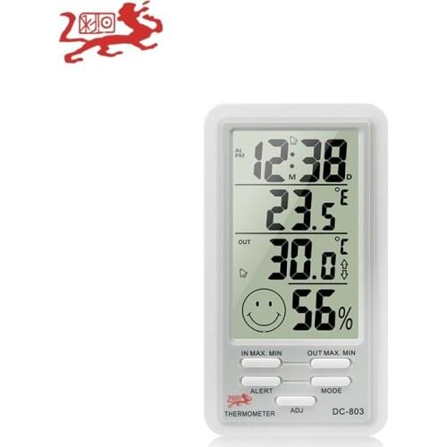 Multifunction Digital Electronic Thermometer Hygrometer Time Date Indoor Outdoor Automatic Temperature Humidity Measurement Home