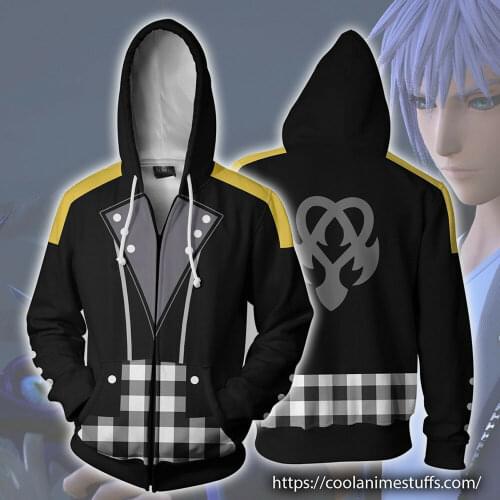 Game Kingdom Hearts 3 Riku Keyblade Hoodies Sweatshirt Cosplay Costume Coat Jacket Hoodie Men 3D Print Unisex Coats